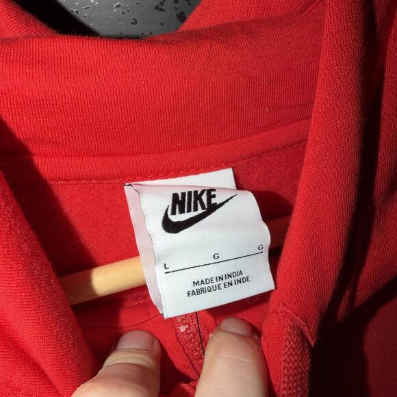 Nike Club Sweatshirt Hoodie Men’s full Zip, Large, University Red 0039-0040 - Picture 4 of 4